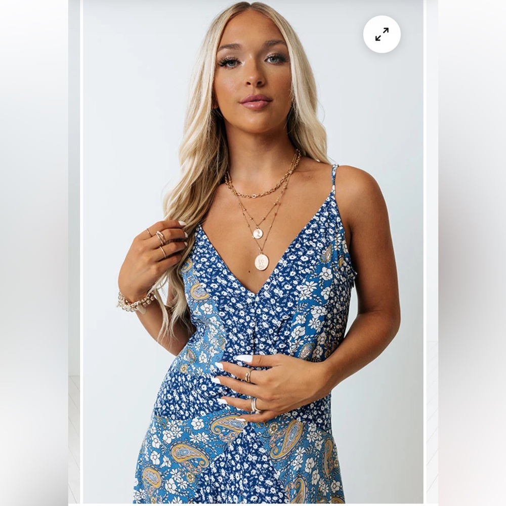 Millibon Blue Floral Maxi Dress - Picture 6 of 16